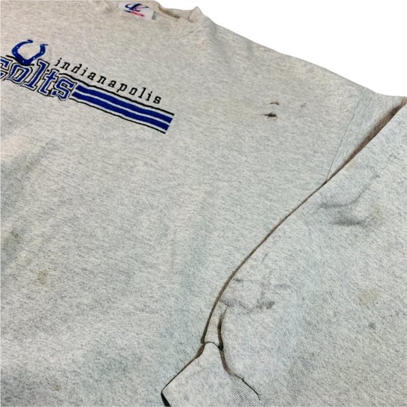 Distressed Indianapolis Colts Logo Athletic 90s crewneck sweatshirt men's XL - Picture 4 of 5